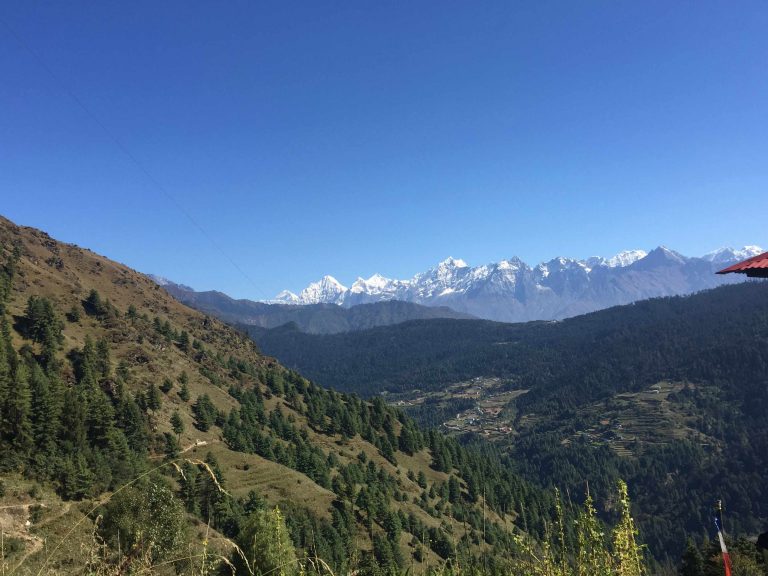 mount Everest range view from Jumbsi