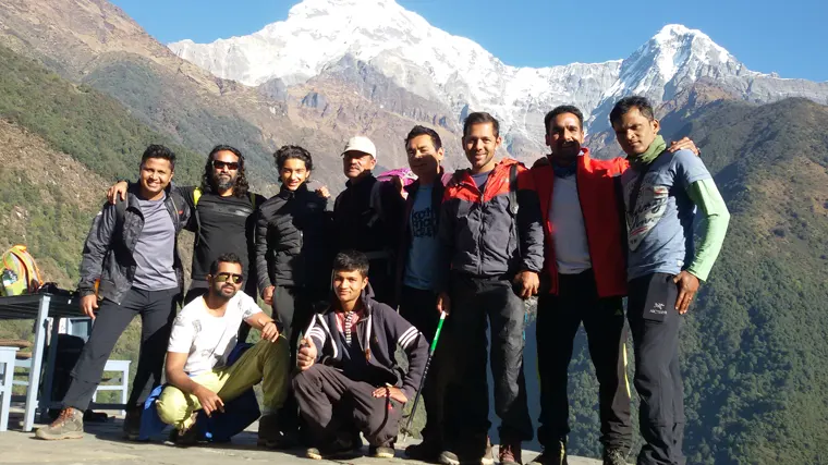 group joining trekking in nepal