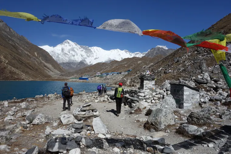 Group joining trekking in nepal.