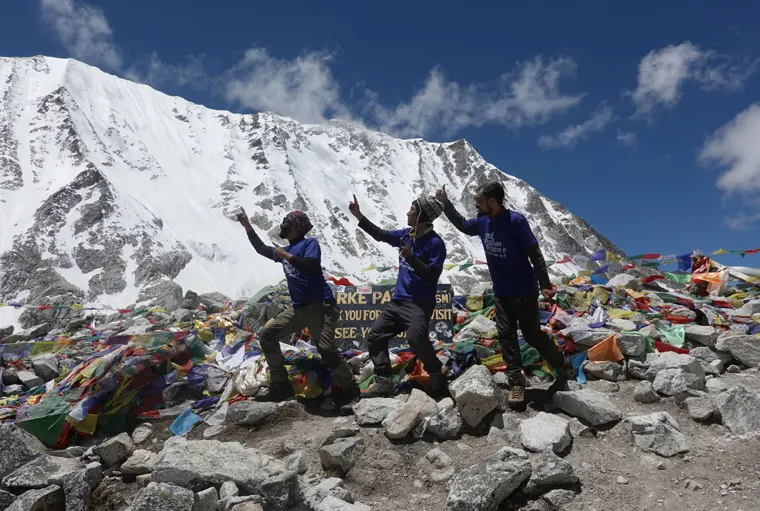 group joining trekking in nepal.