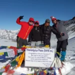 On the top of the Thorong la top (alt. 5416m) Andres and Miran succesfully complete thier bucket list trek an Annapurna and picture took annapurna circuit trek