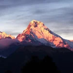 Annapurna Circuit Trek sunrise view over the south annapurna mountain