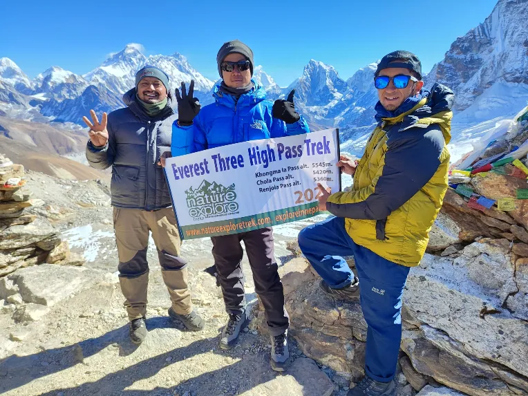 Everest three high pass trek. the photo taken by our guide during the three high pass trek