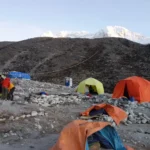 overnight at tent in island peak basecamp