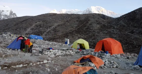 overnight at tent in island peak basecamp in 2016