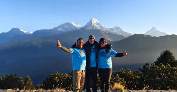 on the top of Poonhill viewpoint