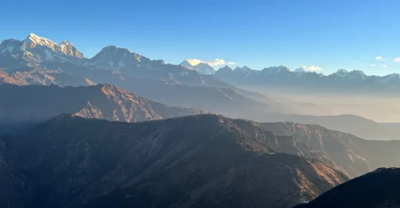 Mt. Everest , Makalu and Kanchenjunga panaromic views from Pikey peak viewpoint.