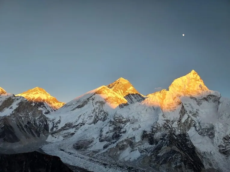Mt. Everest, Lhotse and Nuptse view from Kalapatther viewpit.