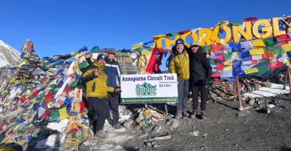 on the top of the Thorng la pass alt. 5416m from sea level.