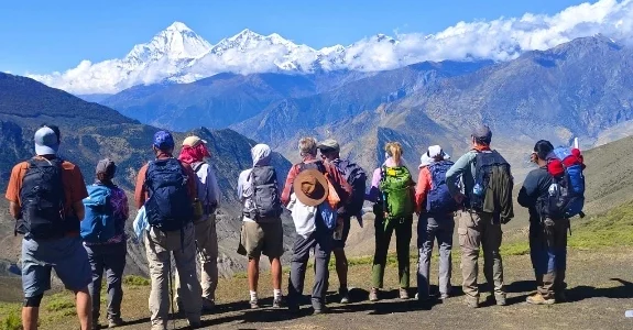 view of the Annapurna ranges from Mutinath